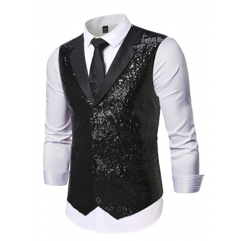 Men's Stage Performance Sequin Vest