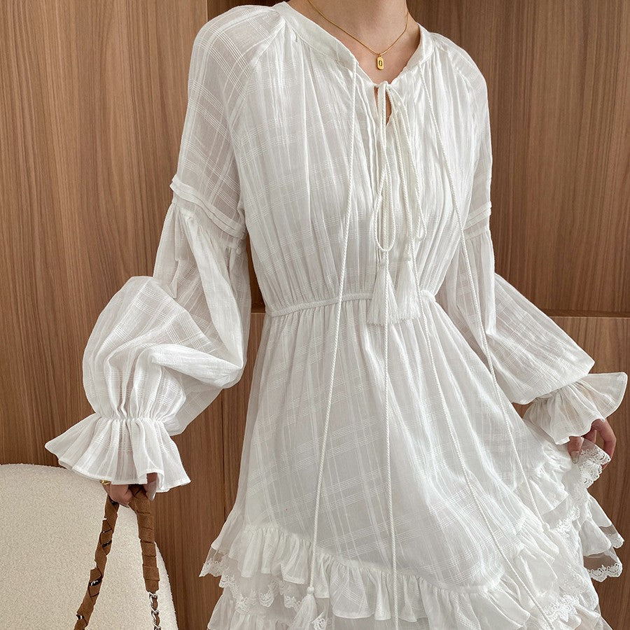 Cinched Patchwork Irregular Layering Dress