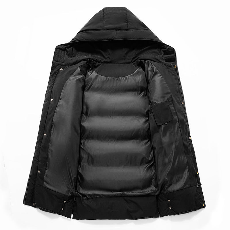 Middle-aged New Mid-length Cotton-padded Jacket For Men