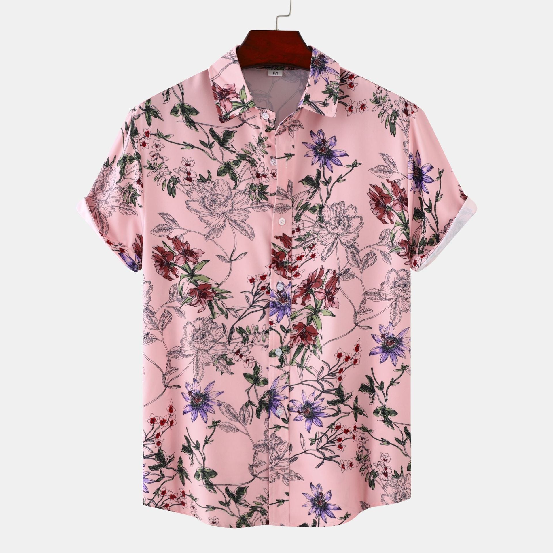 Floral Men's Casual Short Sleeve Printed Shirt