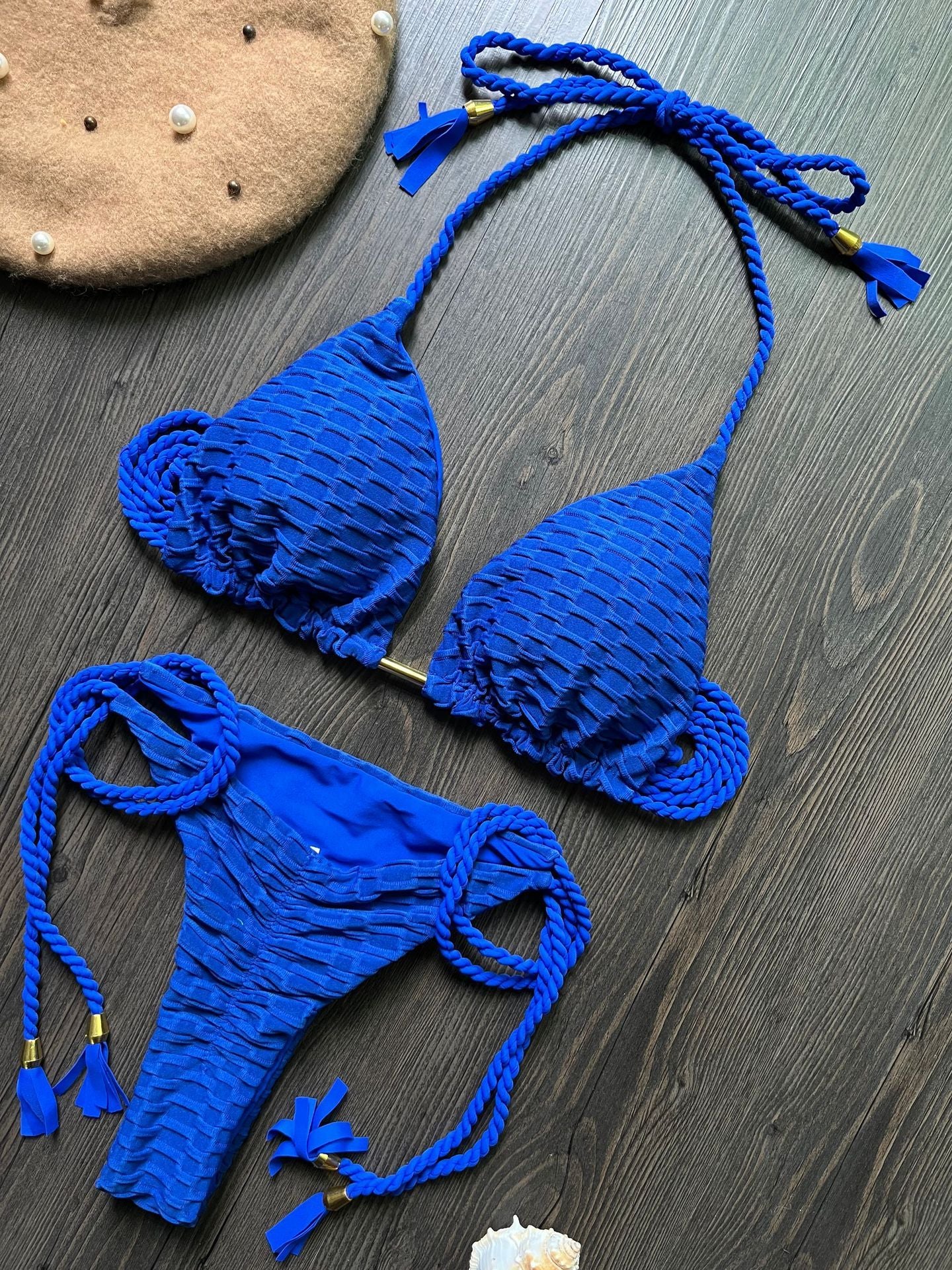 Women's Fashion Braided Rope Bikini Suit