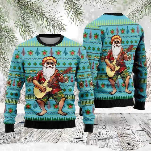 Santa Claus Funny Hip Hop 3D Digital Printing Top