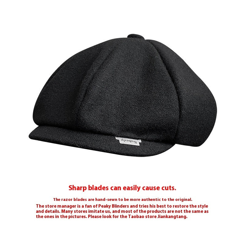 Razor Party Octagonal Blade British Retro Yuppie Shelby Peaked Cap