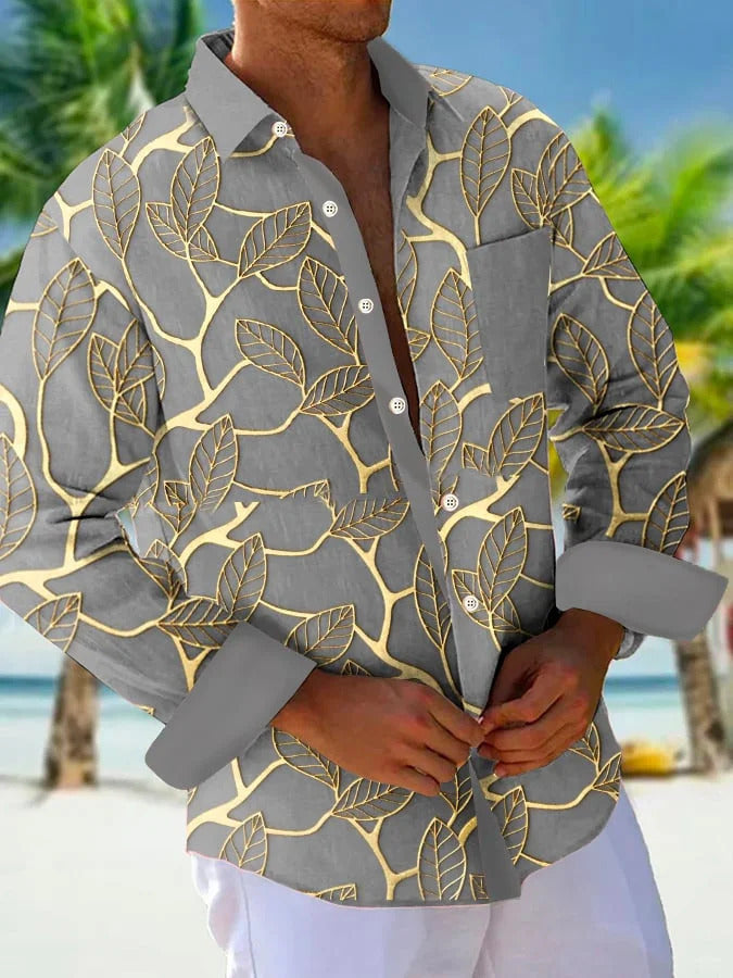 Men's Casual Long Sleeve Loose-fitting Shirt