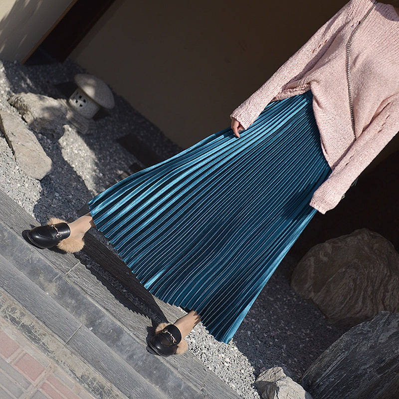 Pleated Skirt Skirt Spring And Summer New High Waist Retro Fashion