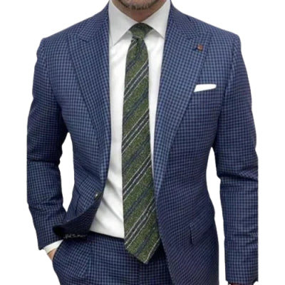 Light Business Men's Suit Printed Checks Coat