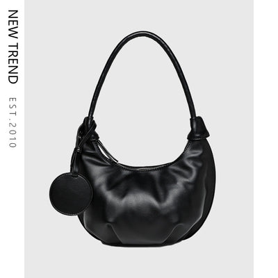 Portable Underarm Bag Leisure Soft Leather Versatile Shoulder Dumpling Bag