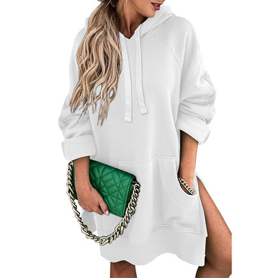 Solid Color Mid-length Loose-fitting Women's Sweater