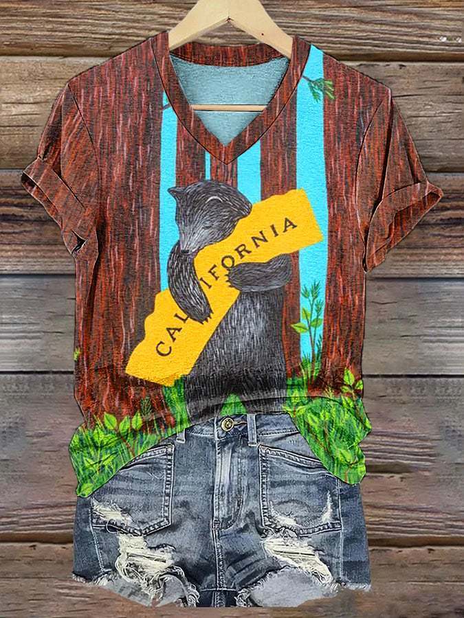 Round Neck Sweater V-neck Women's California Strong Outdoor Casual