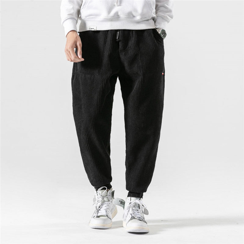 Blue corduroy trousers