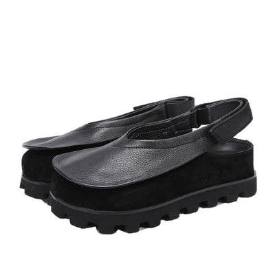 Retro Original Thick-soled Leather Toe Box Soft Bottom Platform Shoes For Women