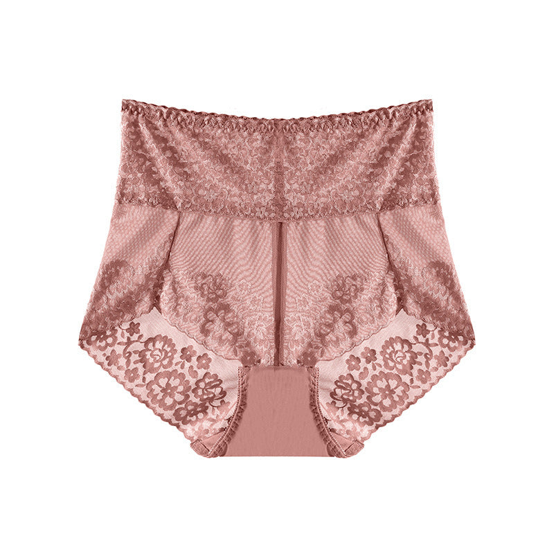 Women's Plus Size High Waist Belly Contracting Lace Underwear