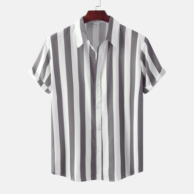 Men's 3D Printed Short Sleeve Turn Loose Shirt