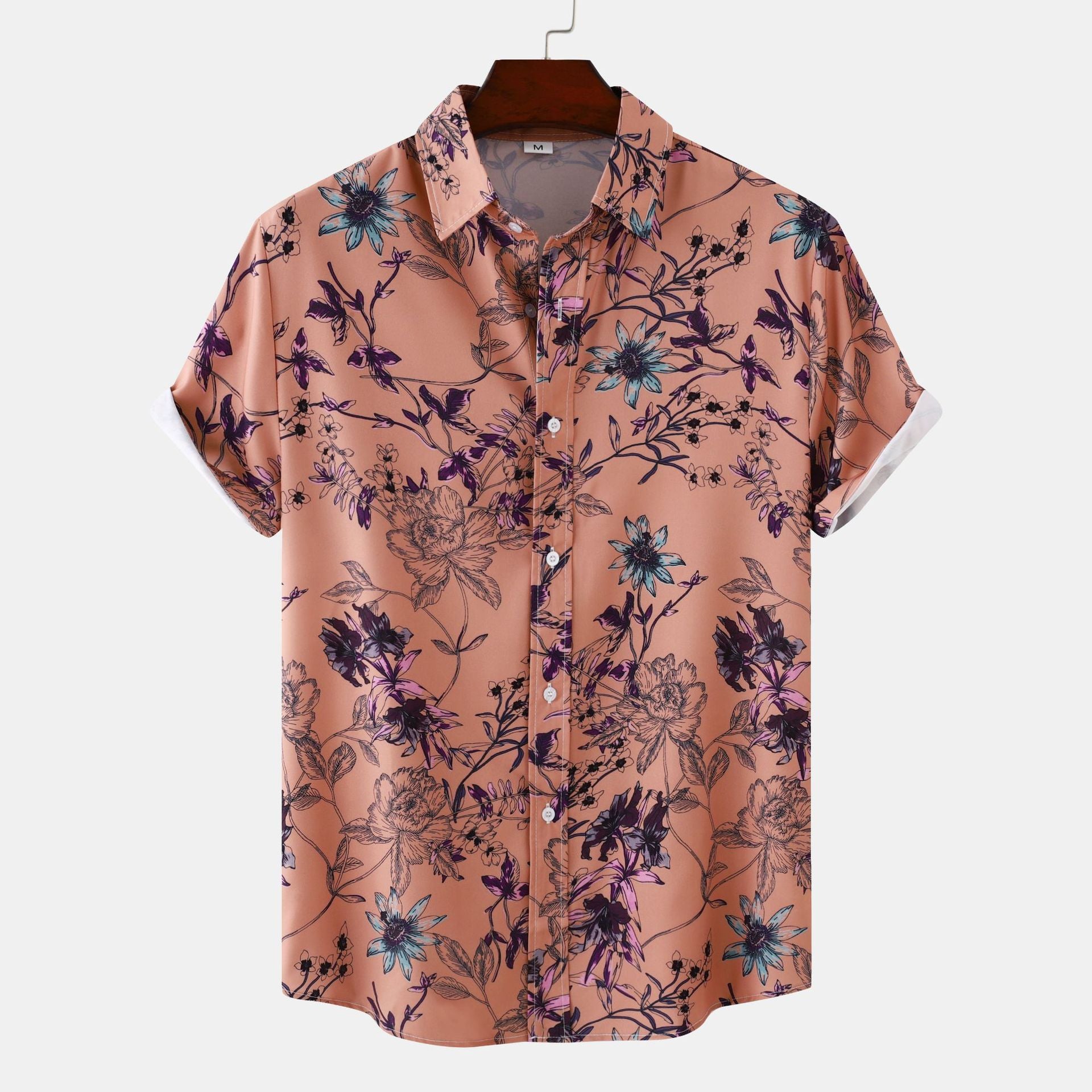 Floral Men's Casual Short Sleeve Printed Shirt