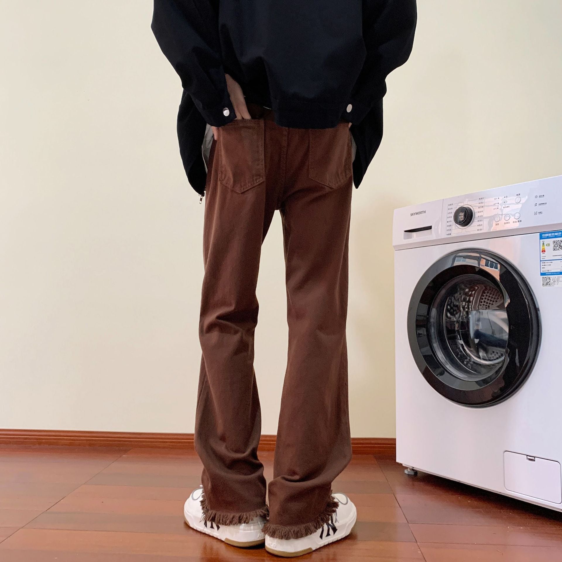 Trendy High Street Fashionable Pu Handsome Trousers