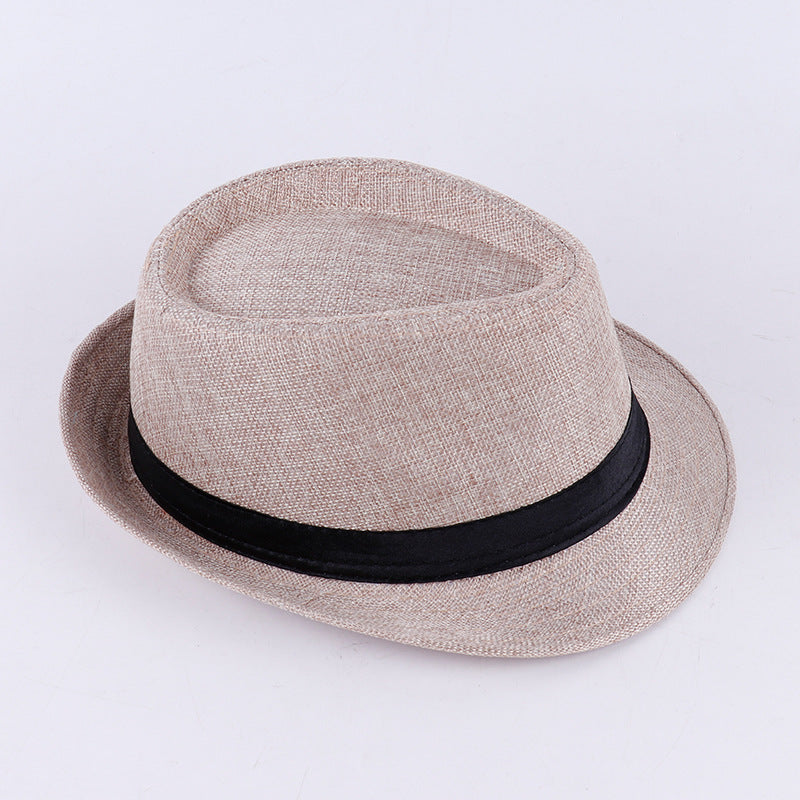 Manufacturers Supply Jazz Hat British Style Cotton And Linen Solid Color Top Hat