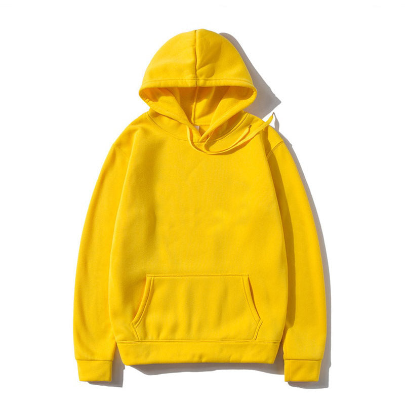 Cotton Fleece Solid Color Hoodie Sweatshirt