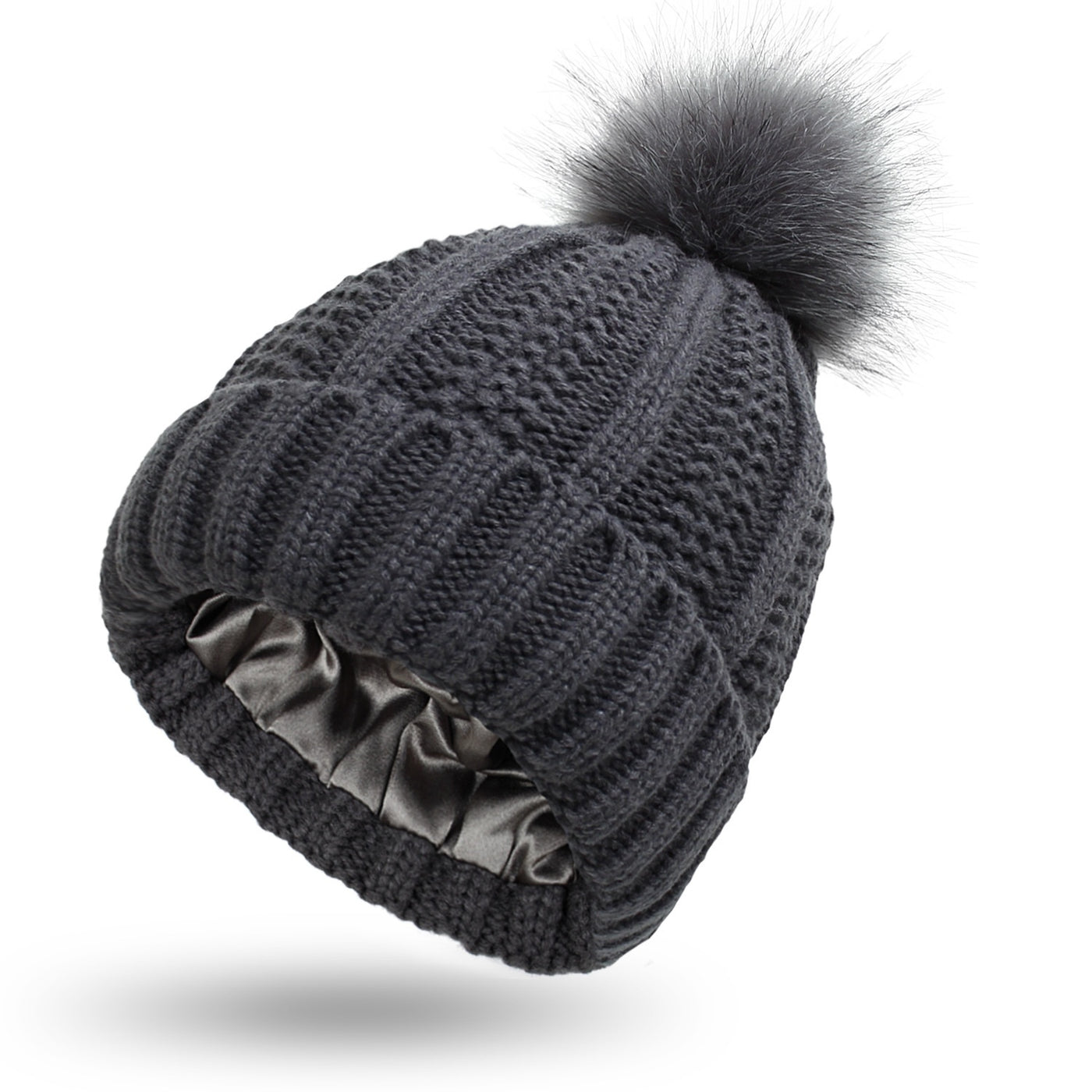 Woolen Cap Knitted Protection Hairstyle Silky Stretch Satin Knitted Hat