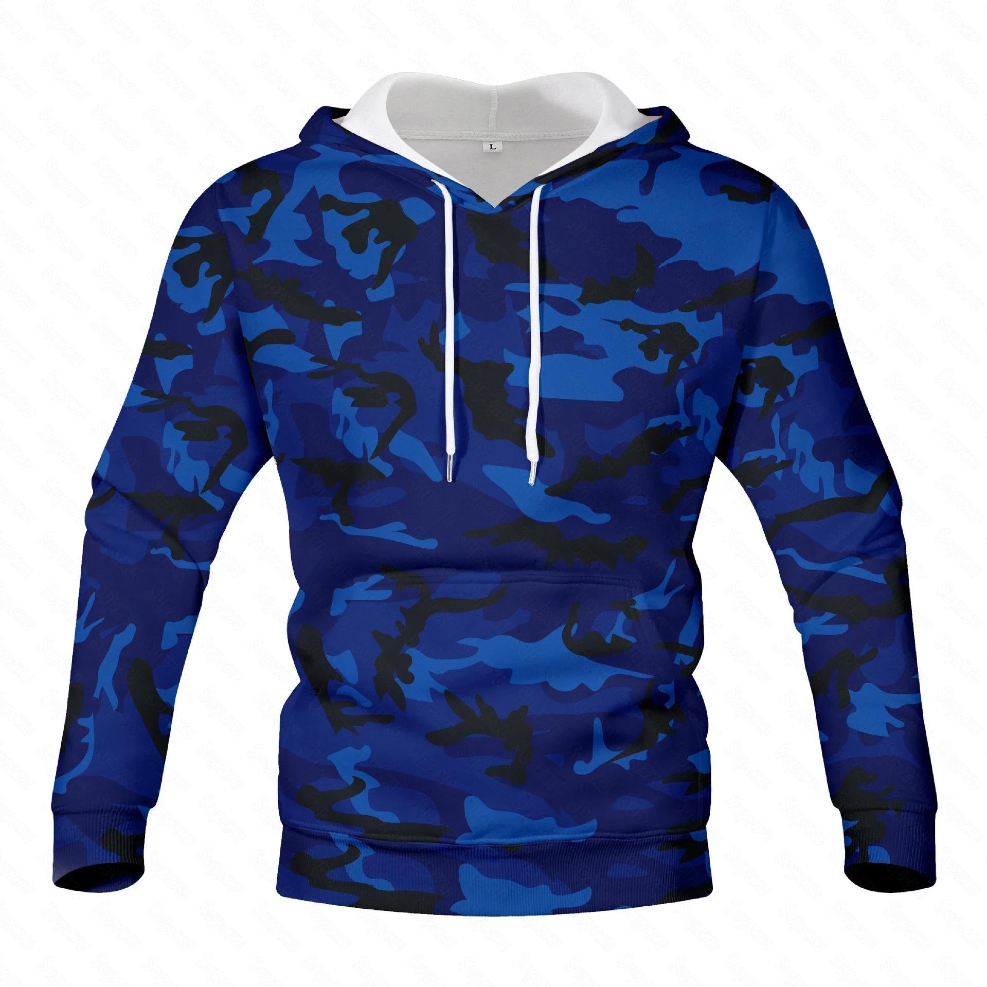 3D Printed Camouflage Hooded Hoodie