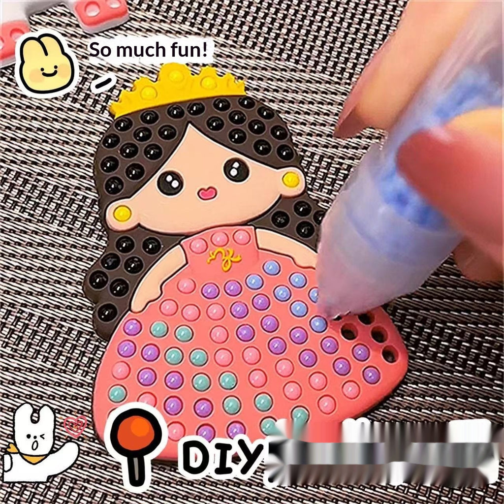 New Kids' DIY Handmade Beaded Mosaic Art Creative Diamond Mosaic Animal Cartoon Educational Toy