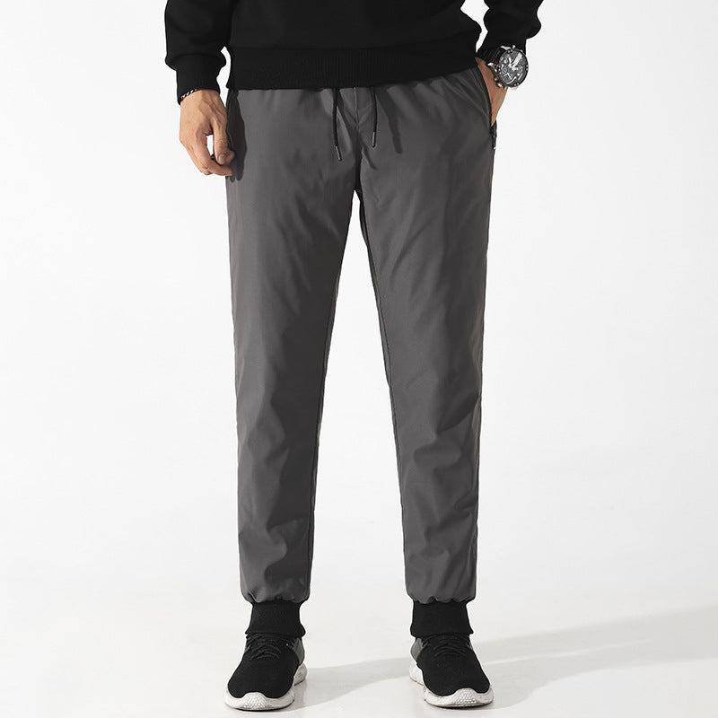 Men's Winter New Elastic Waist Down Wadded Trousers