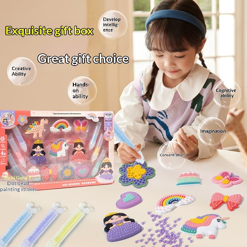 New Kids' DIY Handmade Beaded Mosaic Art Creative Diamond Mosaic Animal Cartoon Educational Toy