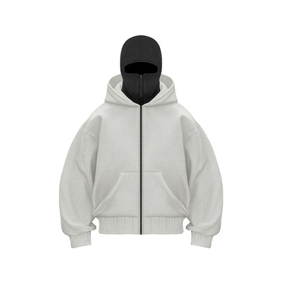 Fleece-lined Double Hood Unique Design Hooded Sweater