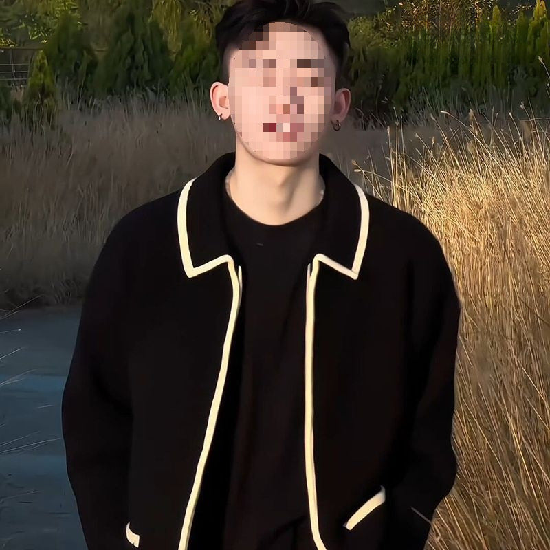 Lapel Zipper Sweater Coat For Men And Women Loose Knit Cardigan For Autumn And Winter