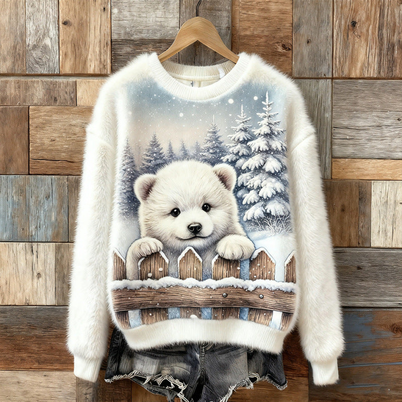 Women's Flannel Hoodie For Christmas, Autumn And Winter