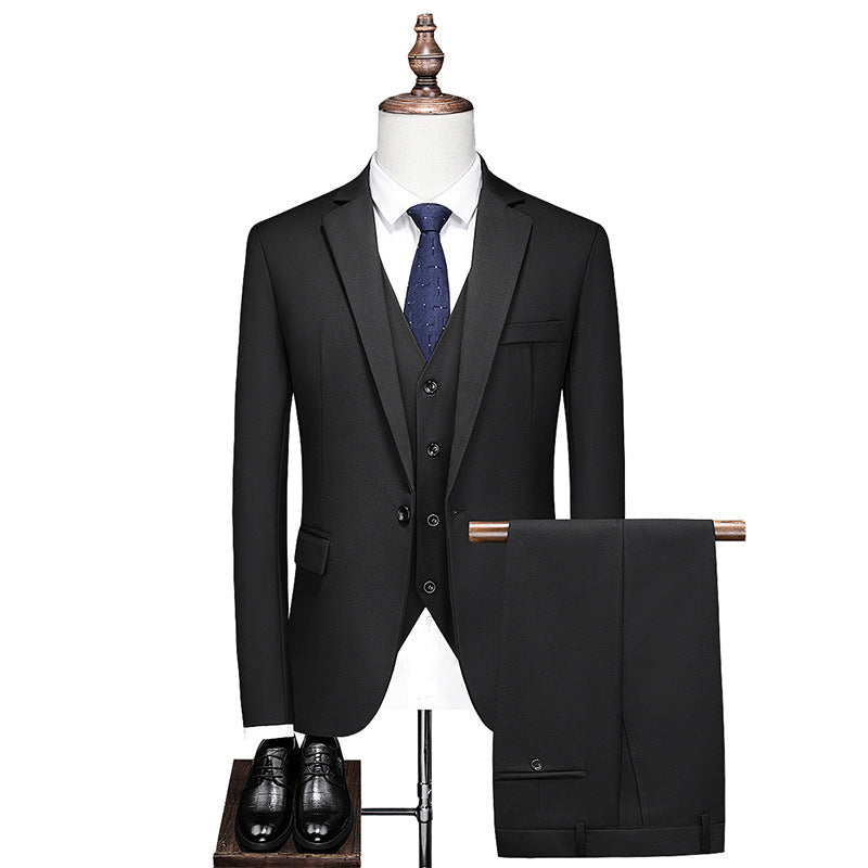Business Leisure Solid Color Suit Suit Men's Business Suit