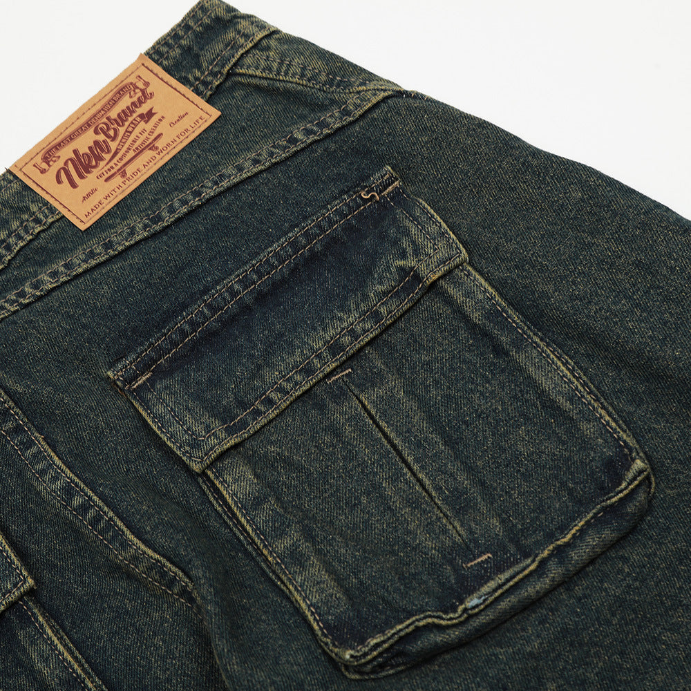 Fashion Washed Denim Overalls Men