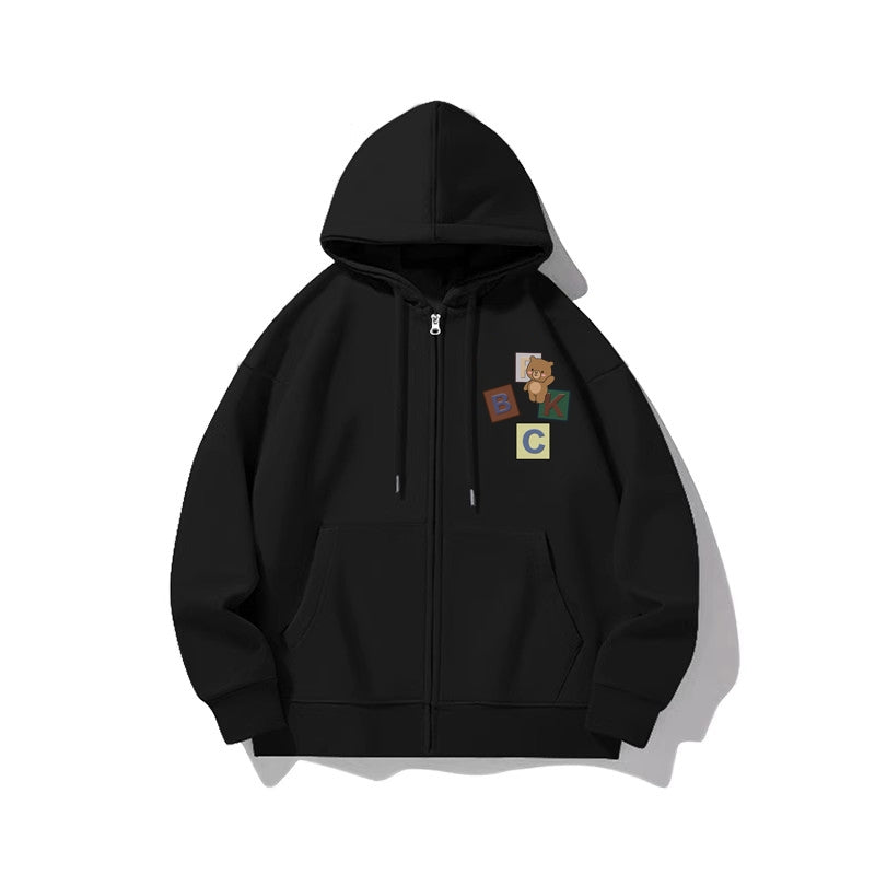 Melange Gray Zipper Cardigan Sweater Men And Women Autumn