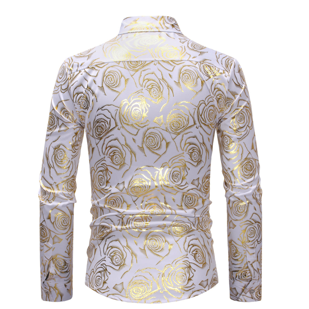 Fashion Fashion Floral Printed Men's Casual Long Sleeve Shirt