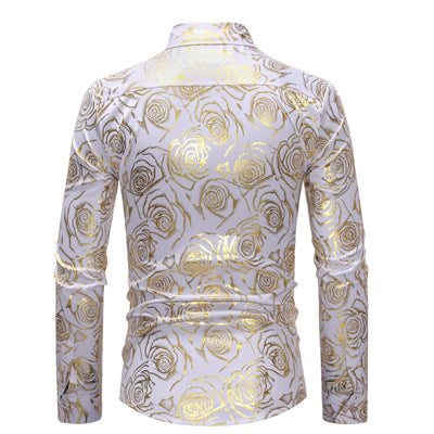Fashion Fashion Floral Printed Men's Casual Long Sleeve Shirt