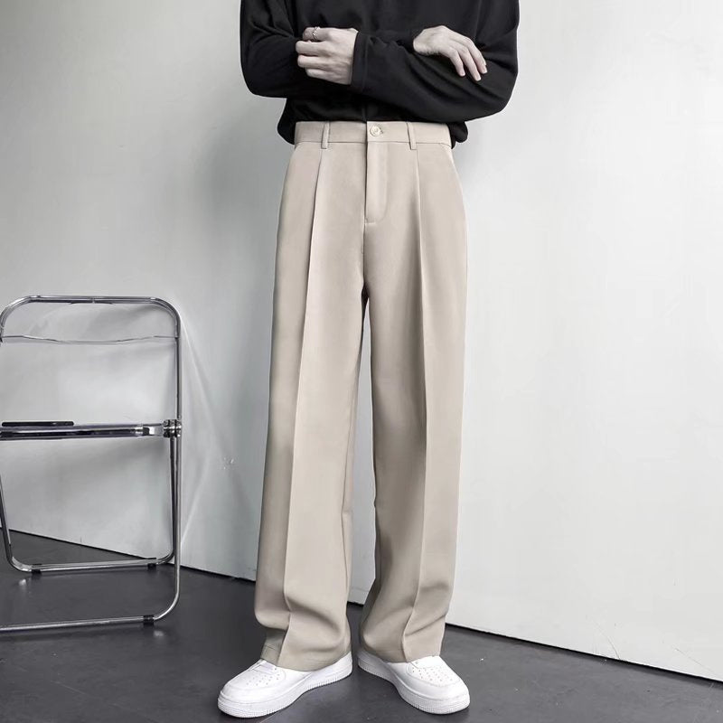 Ins Spring And Summer Fall Wide-leg Trousers Men's Loose Straight-leg Trousers Men's Drape Very Pants