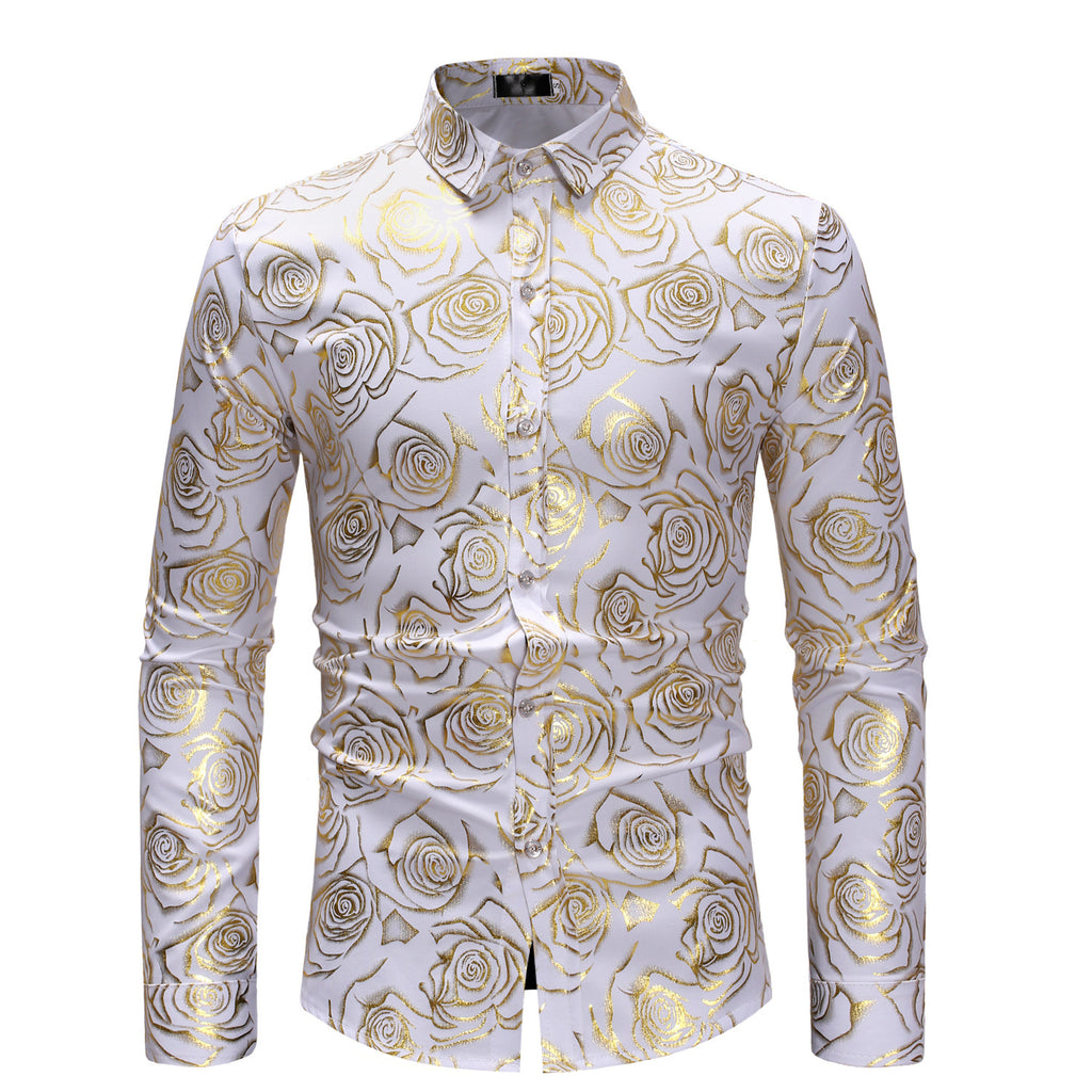 Fashion Fashion Floral Printed Men's Casual Long Sleeve Shirt