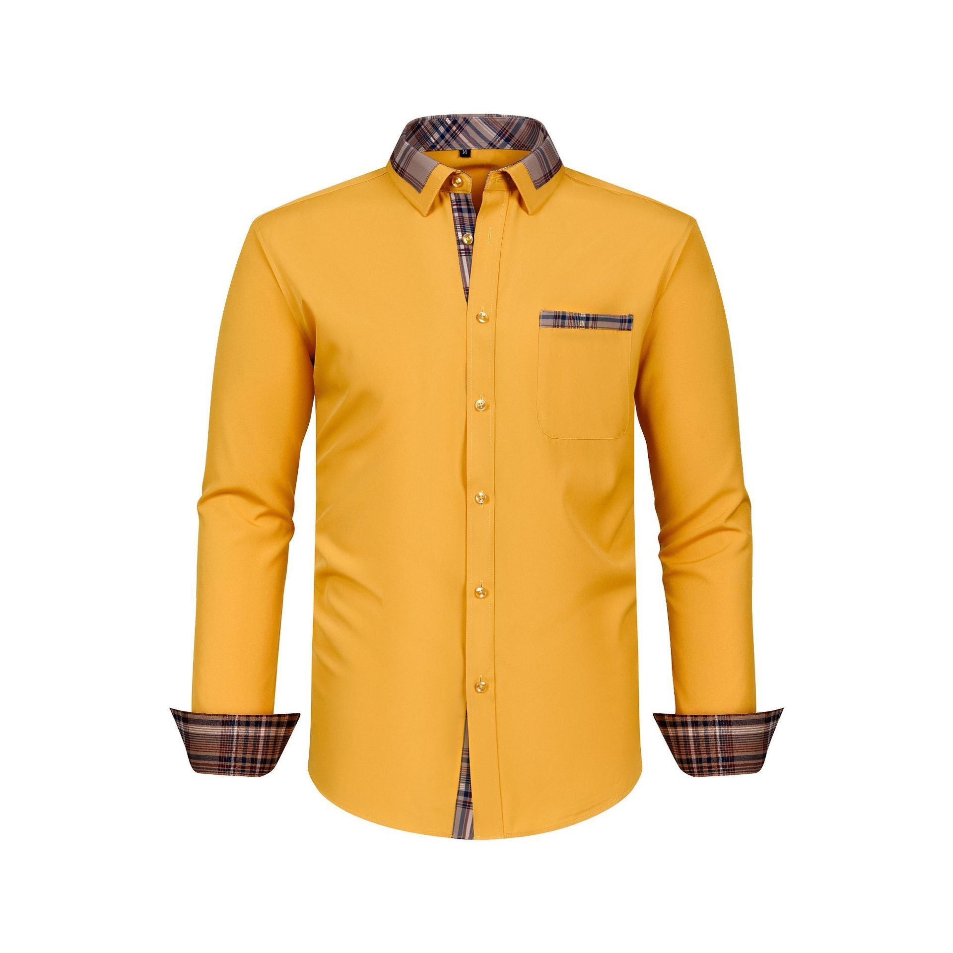 Large Size Patchwork Flower Collar Long Sleeved Men