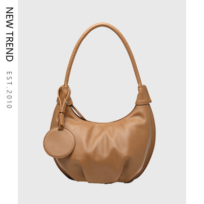 Portable Underarm Bag Leisure Soft Leather Versatile Shoulder Dumpling Bag