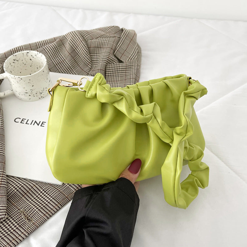 Fashionable Pleated Cloud Casual Fashionable Simple Texture Underarm Shoulder Bag