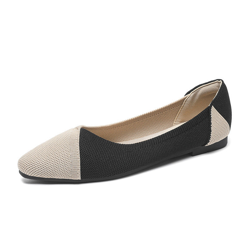 Flying Woven Knitted Shoes Color Matching Chic Soft Bottom Breathable Shoes