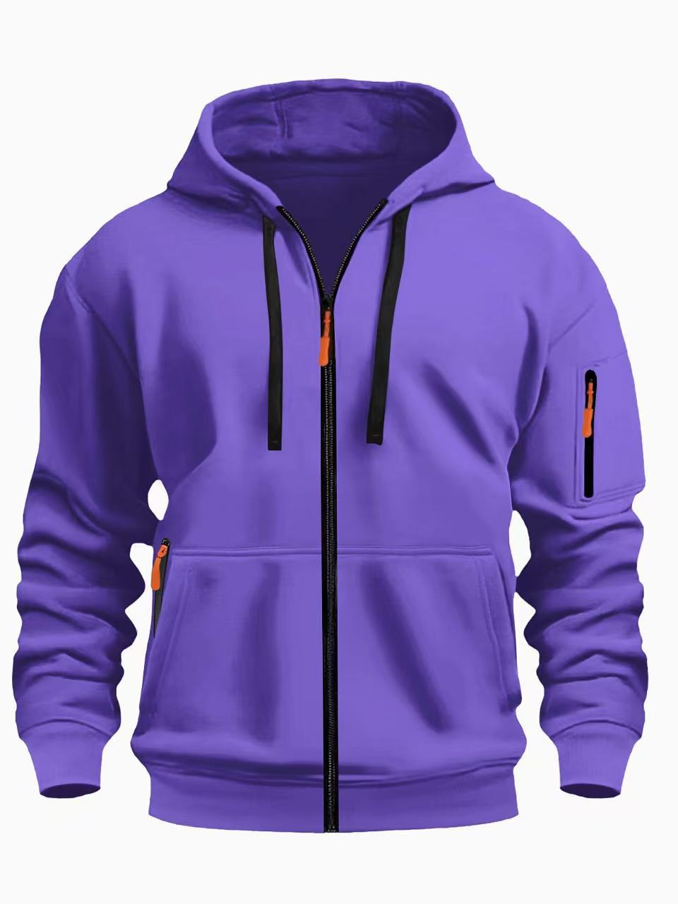 Men's Casual Sports Zipper Hooded Sweatshirt Jacket