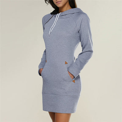 New hooded zipper pullover mid-length sweater