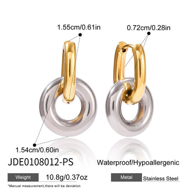 Titanium Steel Double Ring Earrings Light Luxury High Sense Ear Clip