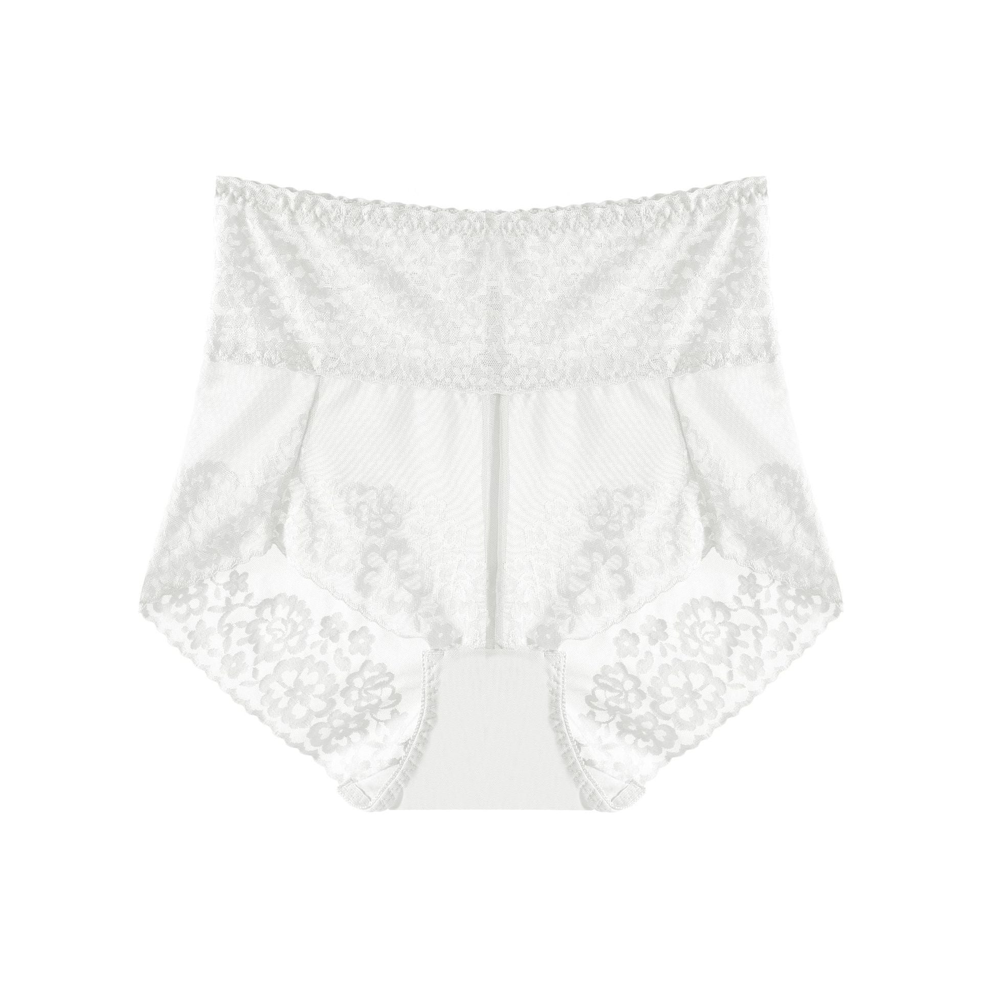 Women's Plus Size High Waist Belly Contracting Lace Underwear