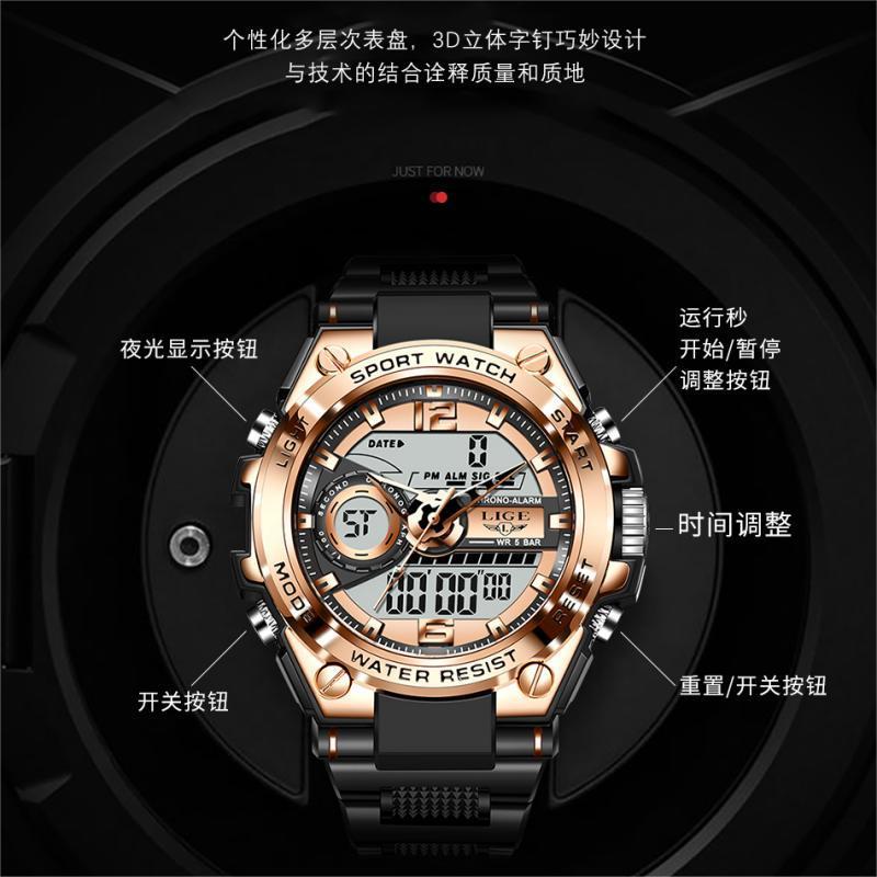 Dual Display Advanced Quartz Fashion Electronic Sports Watch