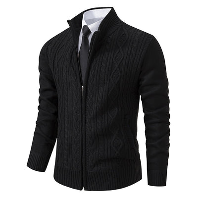 Men's Stand Collar Casual Fashion Cardigan Sweater Coat