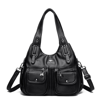 Middle-aged Mom Solid Color Crossbody Handbag