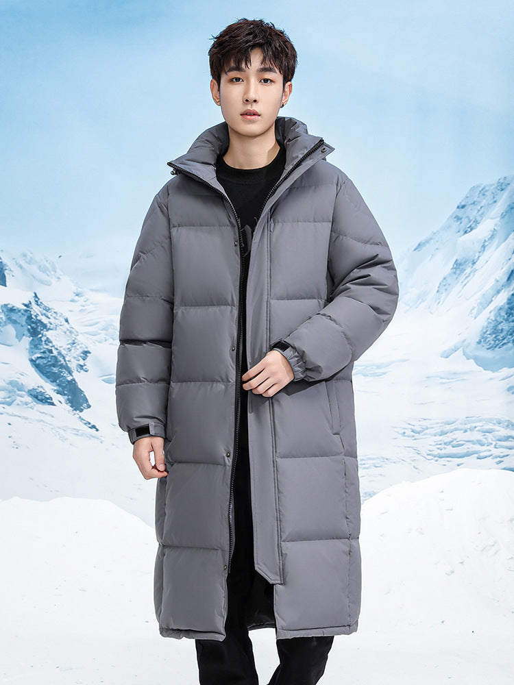 Overknee Long White Duck Down Jacket Men's Thickened Coat