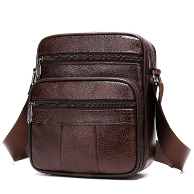 Vertical Head Layer Cowhide Casual One-shoulder Messenger Bag