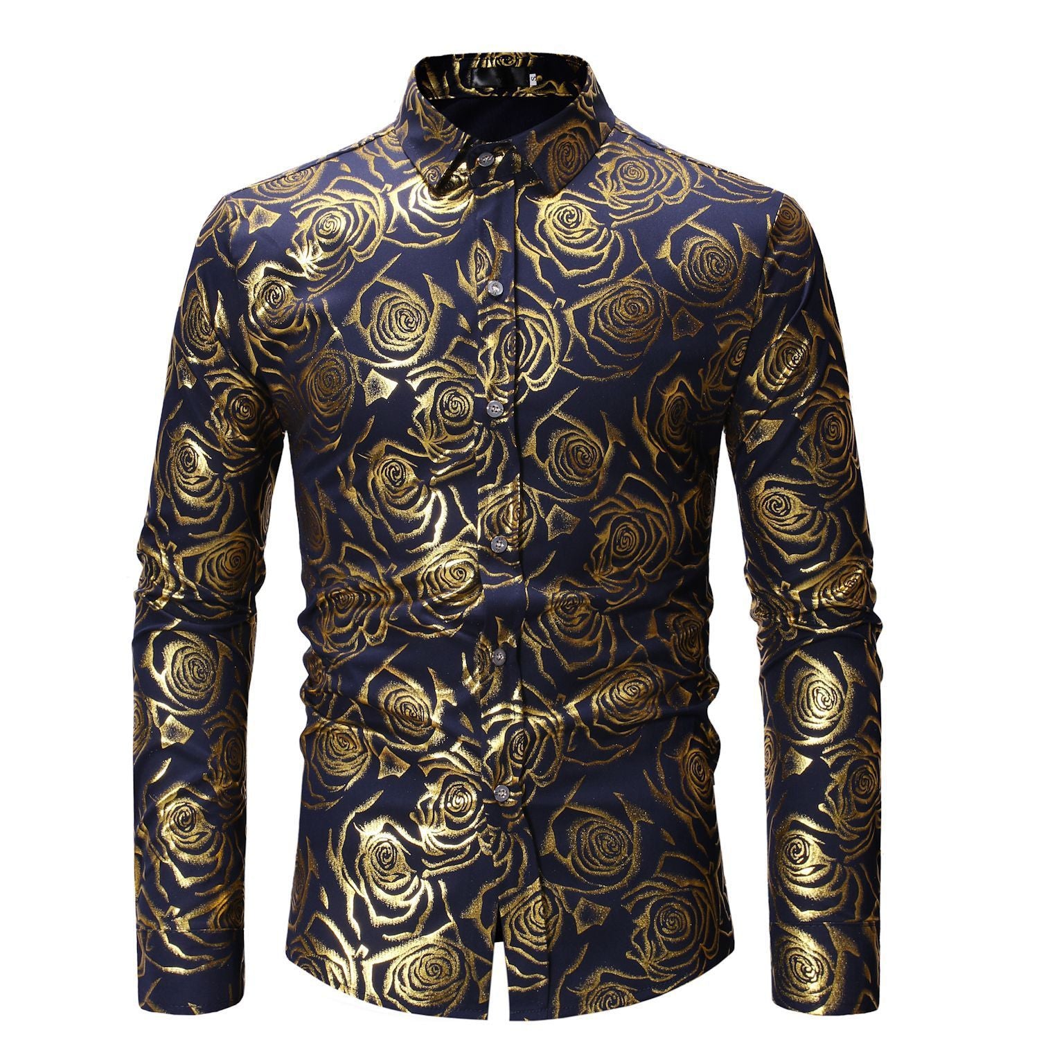Fashion Fashion Floral Printed Men's Casual Long Sleeve Shirt